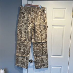 Old Navy Men's Brown Leaf-Print Cargo Pants 36x34